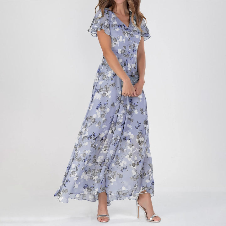 Anette | Floral Dress with Ruffle Sleeves