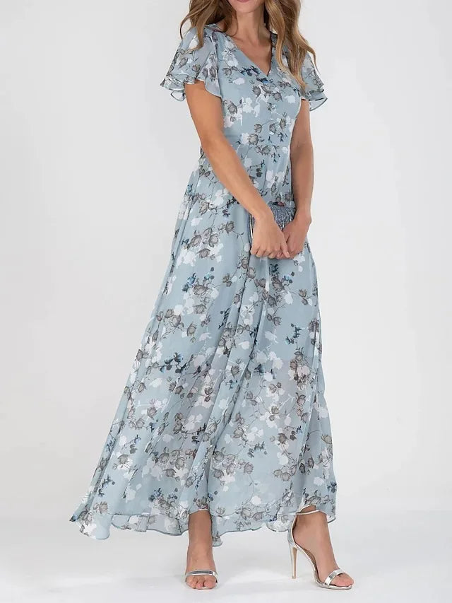 Anette | Floral Dress with Ruffle Sleeves