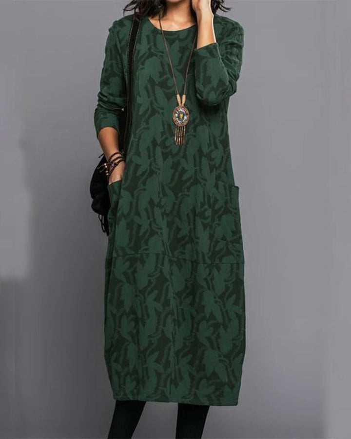 Freya - Long sleeve pocket dress with print