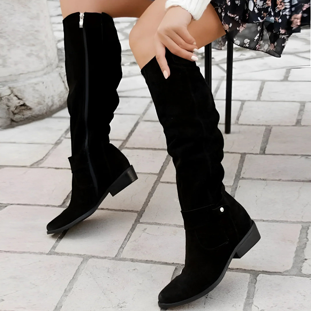 Amelia™ | Luxe Suede Knee-High Boots for Effortless Fall Elegance