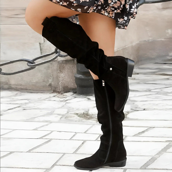 Amelia™ | Luxe Suede Knee-High Boots for Effortless Fall Elegance