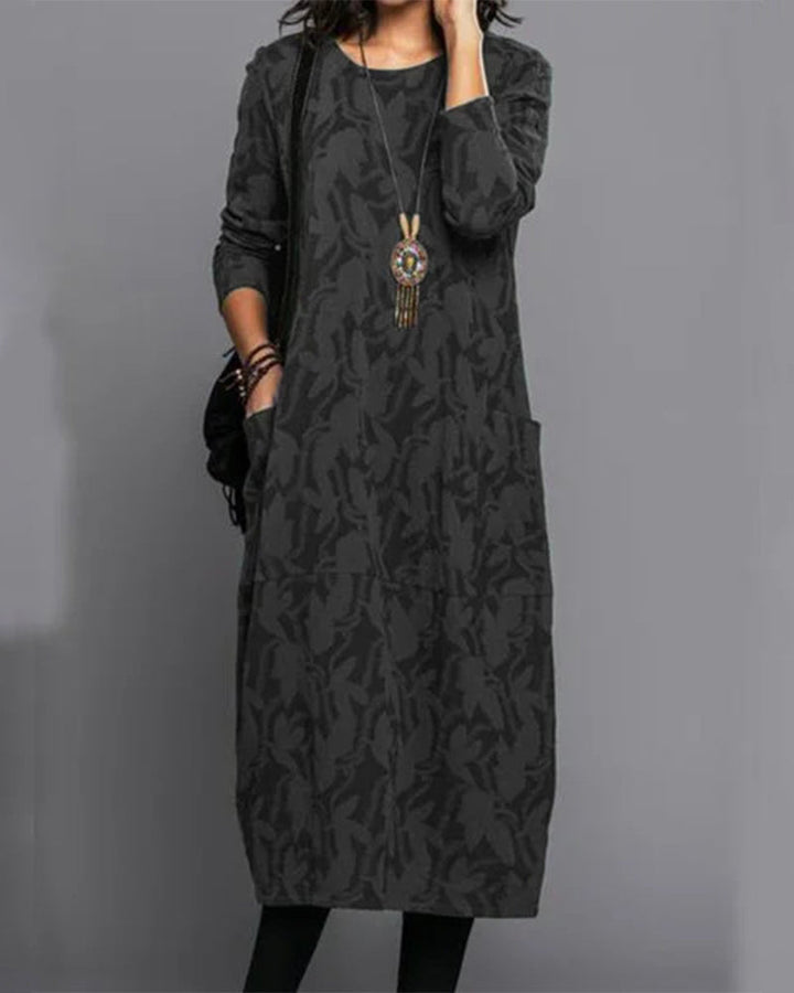 Freya - Long sleeve pocket dress with print