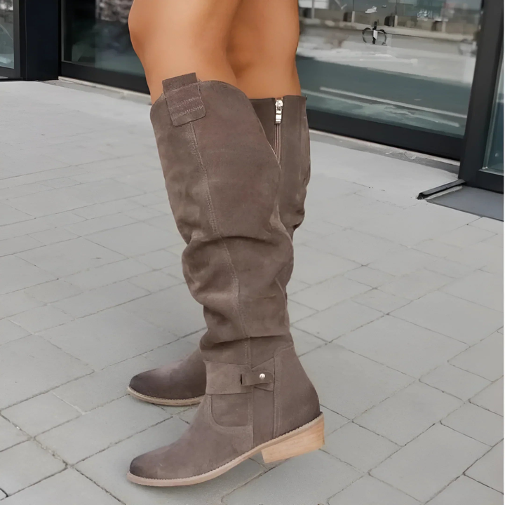 Amelia™ | Luxe Suede Knee-High Boots for Effortless Fall Elegance