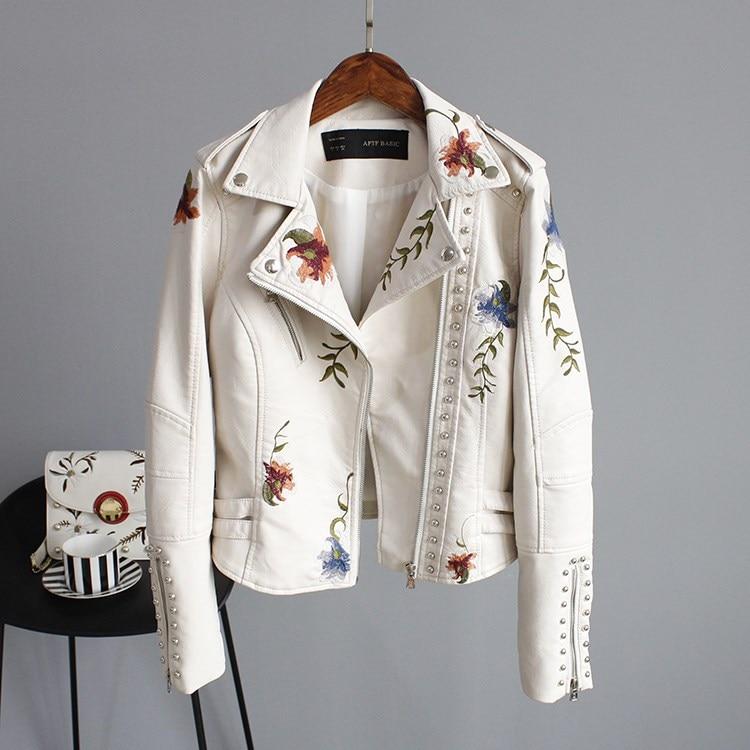 ELLA - STYLISH EMBROIDERED LEATHER JACKET