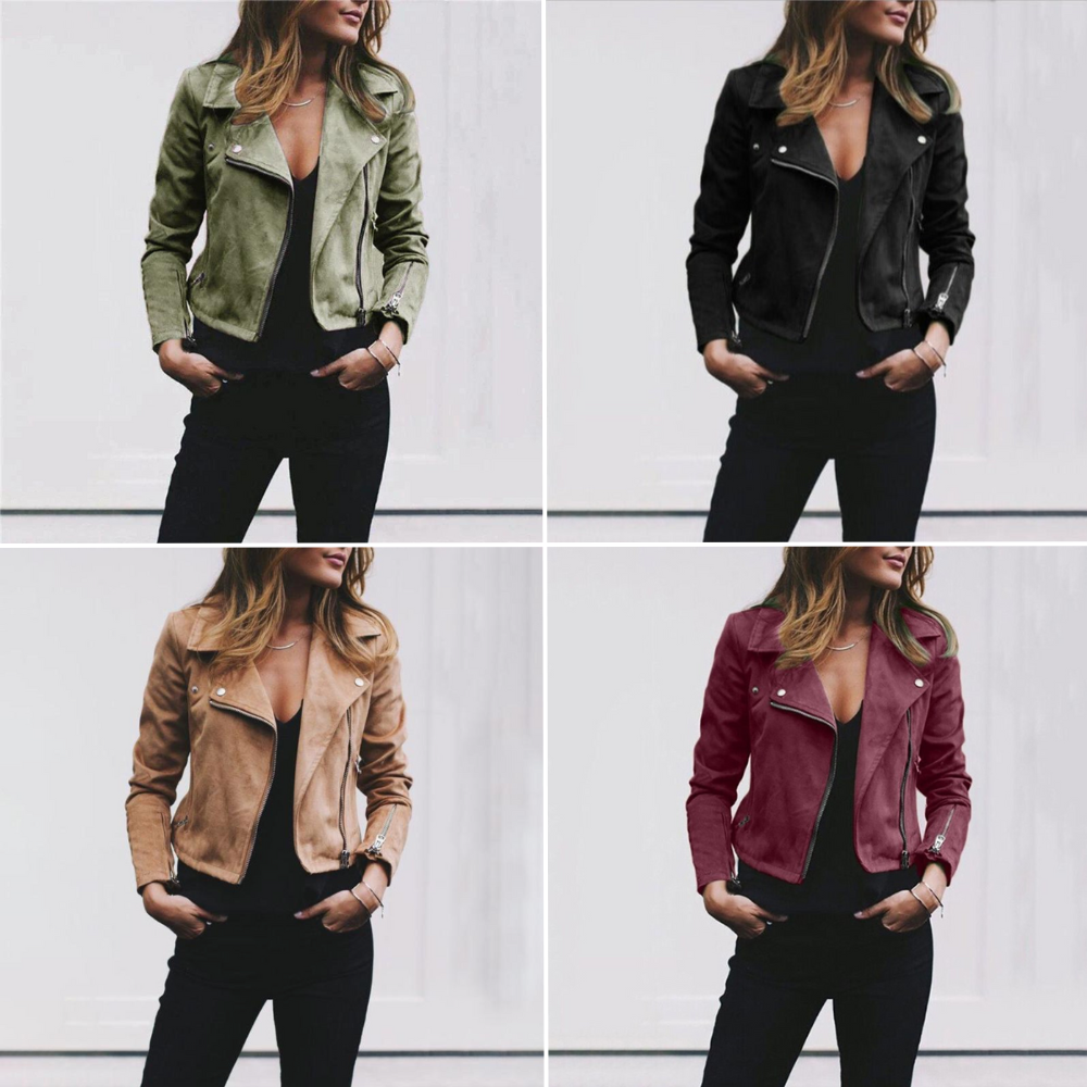 Suede Biker Jacket for Women
