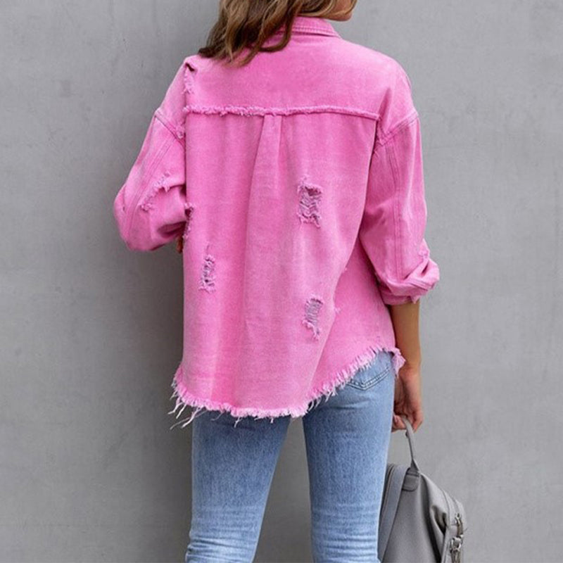 Rihanna - Ripped Denim Jacket