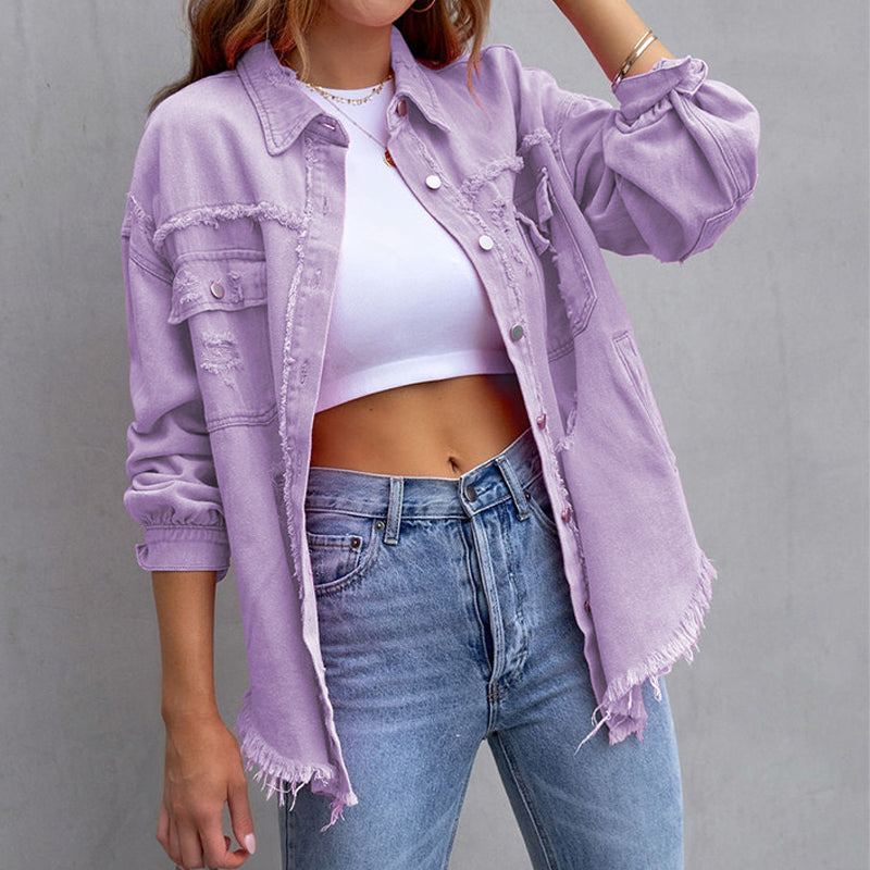 Rihanna - Ripped Denim Jacket