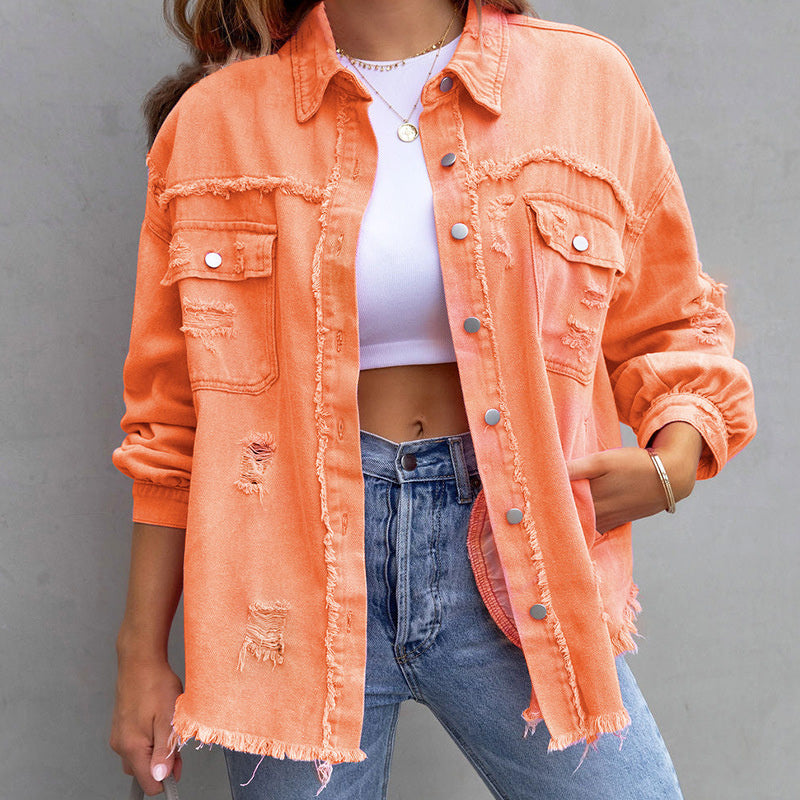 Rihanna - Ripped Denim Jacket