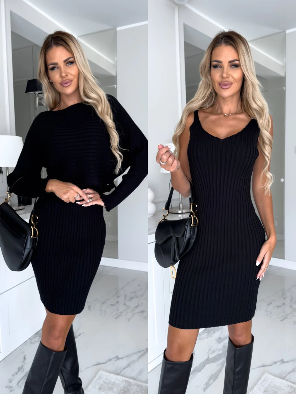 Britanny - Sleeveless Dress with Sweater Set