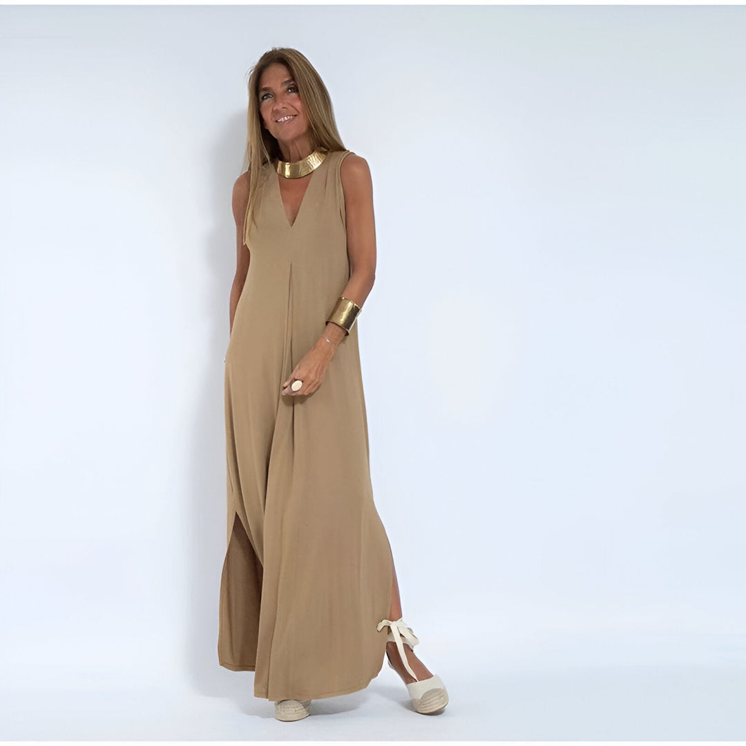 Hannah - Elegant Long Dress + Free Matching Cardigan