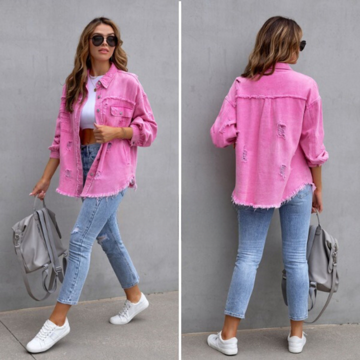 Rihanna - Ripped Denim Jacket
