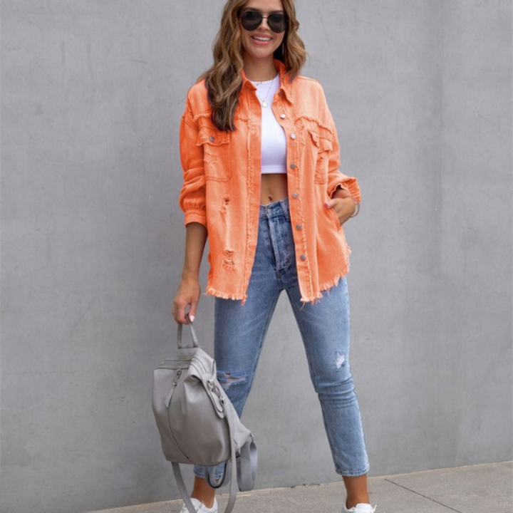 Rihanna - Ripped Denim Jacket