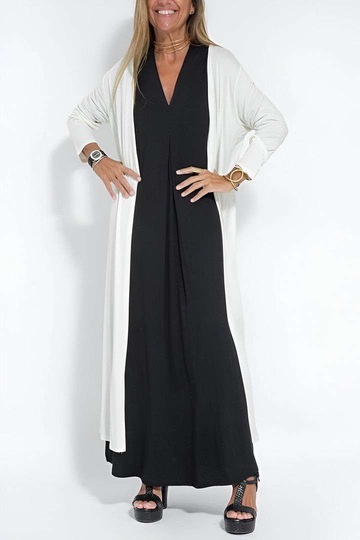 Hannah - Elegant Long Dress + Free Matching Cardigan