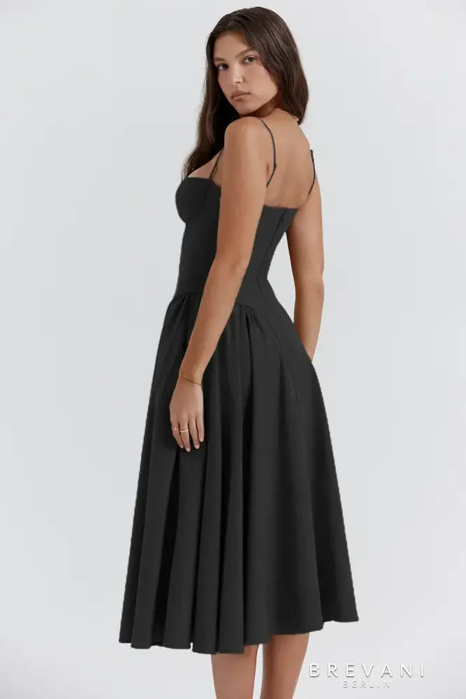 Ellie - Sleeveless Corset Midi Dress - Attractive Fit