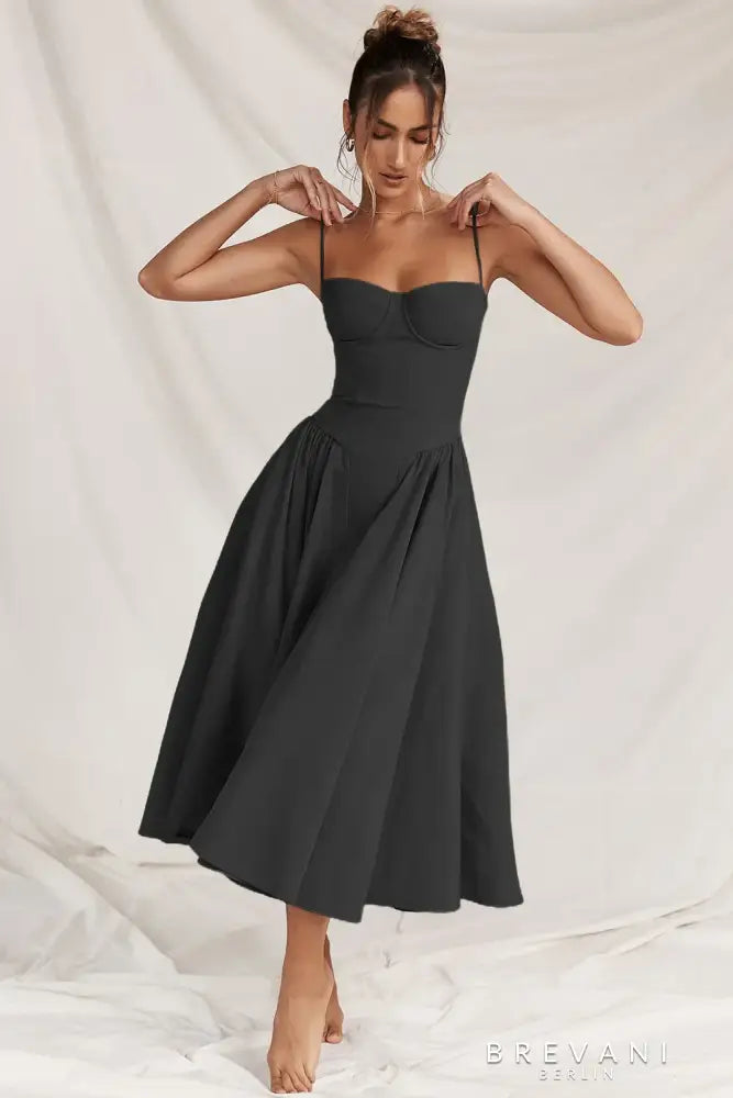 Ellie - Sleeveless Corset Midi Dress - Attractive Fit