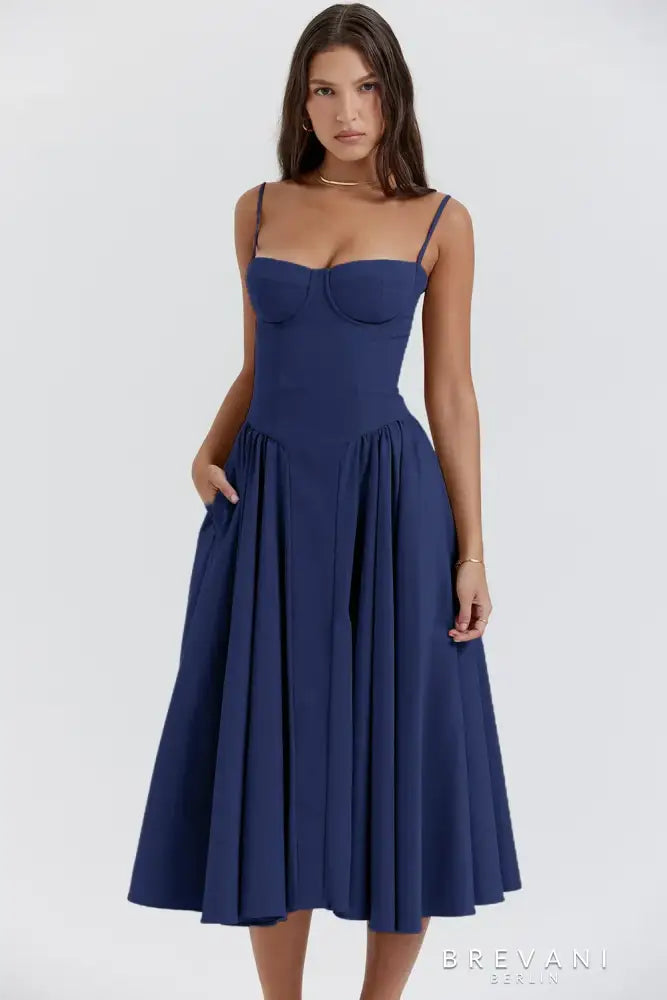 Ellie - Sleeveless Corset Midi Dress - Attractive Fit