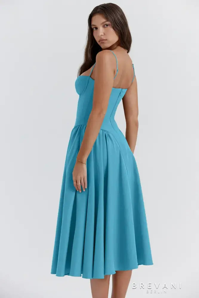 Ellie - Sleeveless Corset Midi Dress - Attractive Fit
