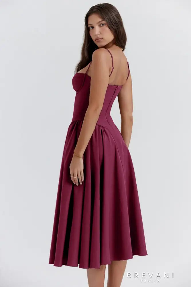 Ellie - Sleeveless Corset Midi Dress - Attractive Fit