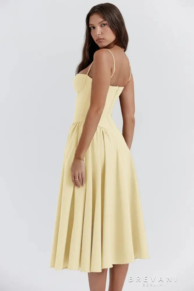 Ellie - Sleeveless Corset Midi Dress - Attractive Fit