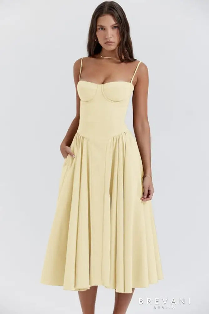 Ellie - Sleeveless Corset Midi Dress - Attractive Fit