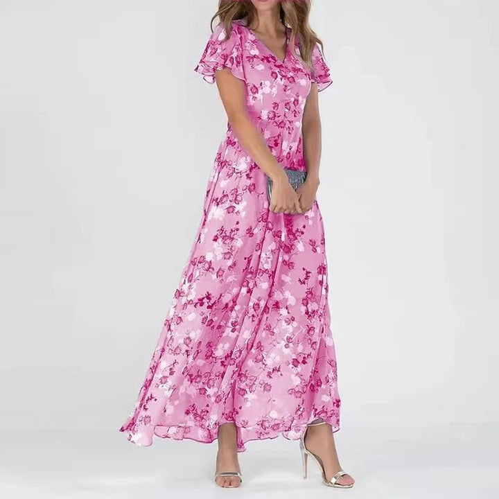 Anette | Floral Dress with Ruffle Sleeves